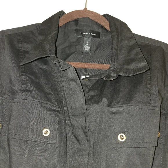 Halston Heritage Black Dress with Gold Accent - Picture 3 of 4